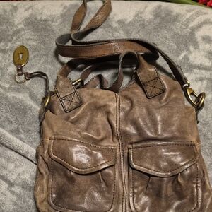 Fossil Brown Leather Crossbody Bag